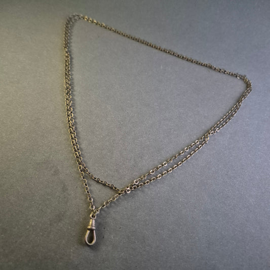 Antike Doppelankerkette – Silberfarbene Uhrenkette mit Karabinerhaken