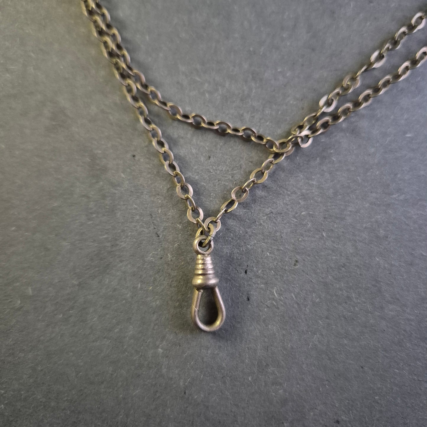 Antike Doppelankerkette – Silberfarbene Uhrenkette mit Karabinerhaken