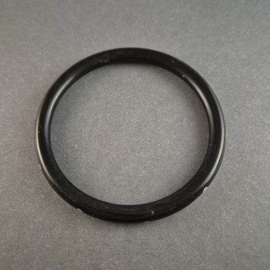 Antiker schwarzer Armreif mit Perlmutt-Intarsien – Klassischer Vintage-Stil