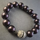 Edles Perlenarmband in Dunkelviolett – Strass-Magnetverschluss