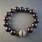Edles Perlenarmband in Dunkelviolett – Strass-Magnetverschluss