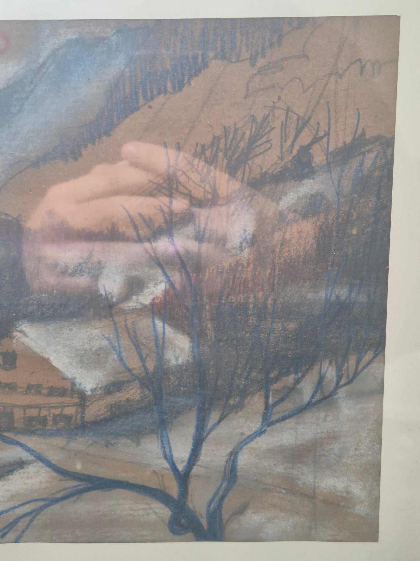 Gemälde Öl-/Mischtechnik Winterlandschaft um Abendrot 54 x 36 cm