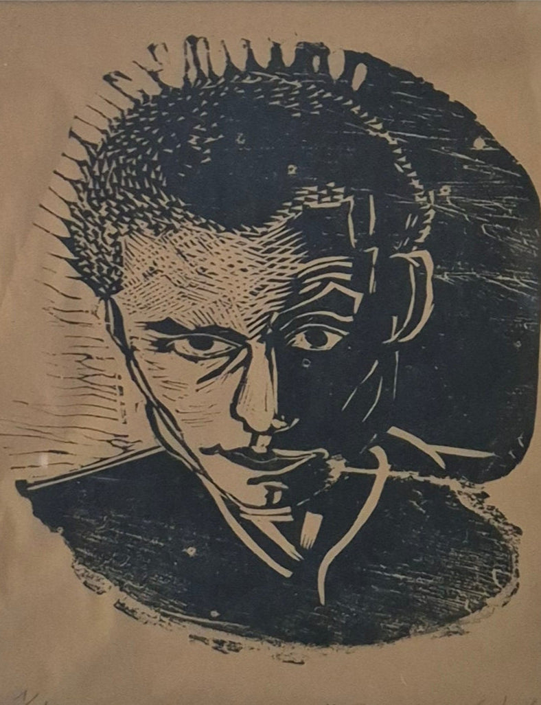 Lithographie Porträtstudie Mann Handsigniert und Nummeriert 1/10