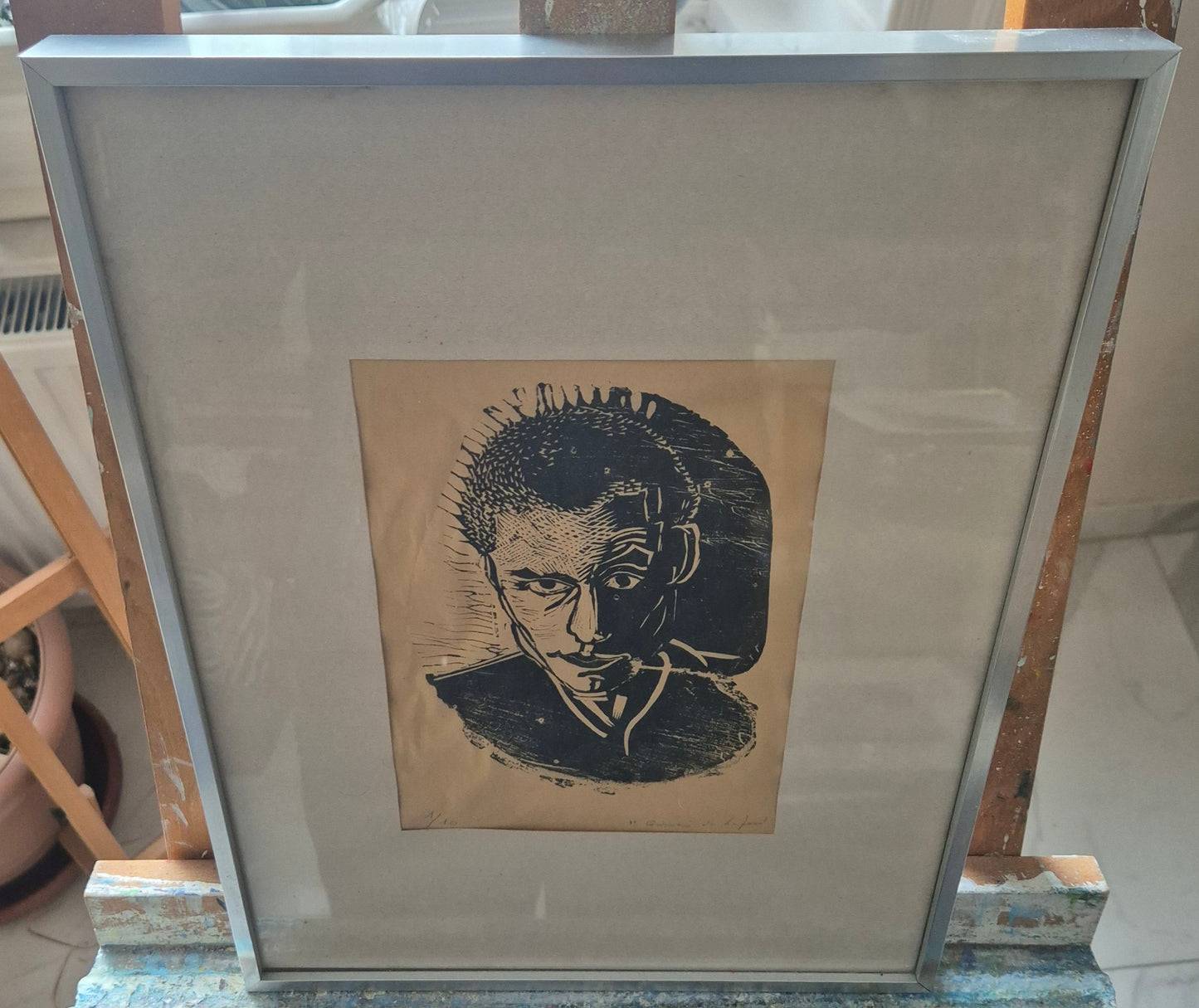 Lithographie Porträtstudie Mann Handsigniert und Nummeriert 1/10