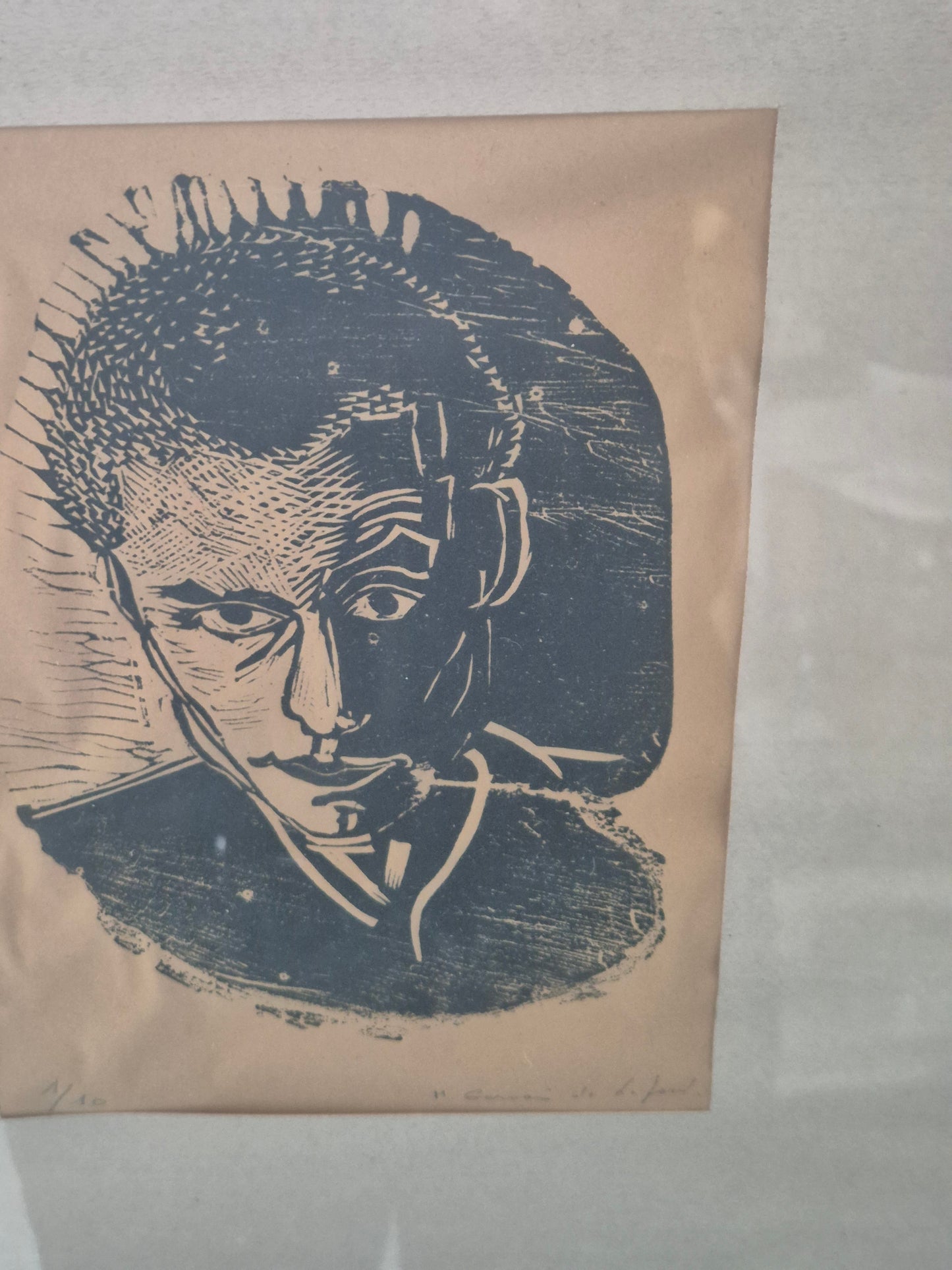 Lithographie Porträtstudie Mann Handsigniert und Nummeriert 1/10