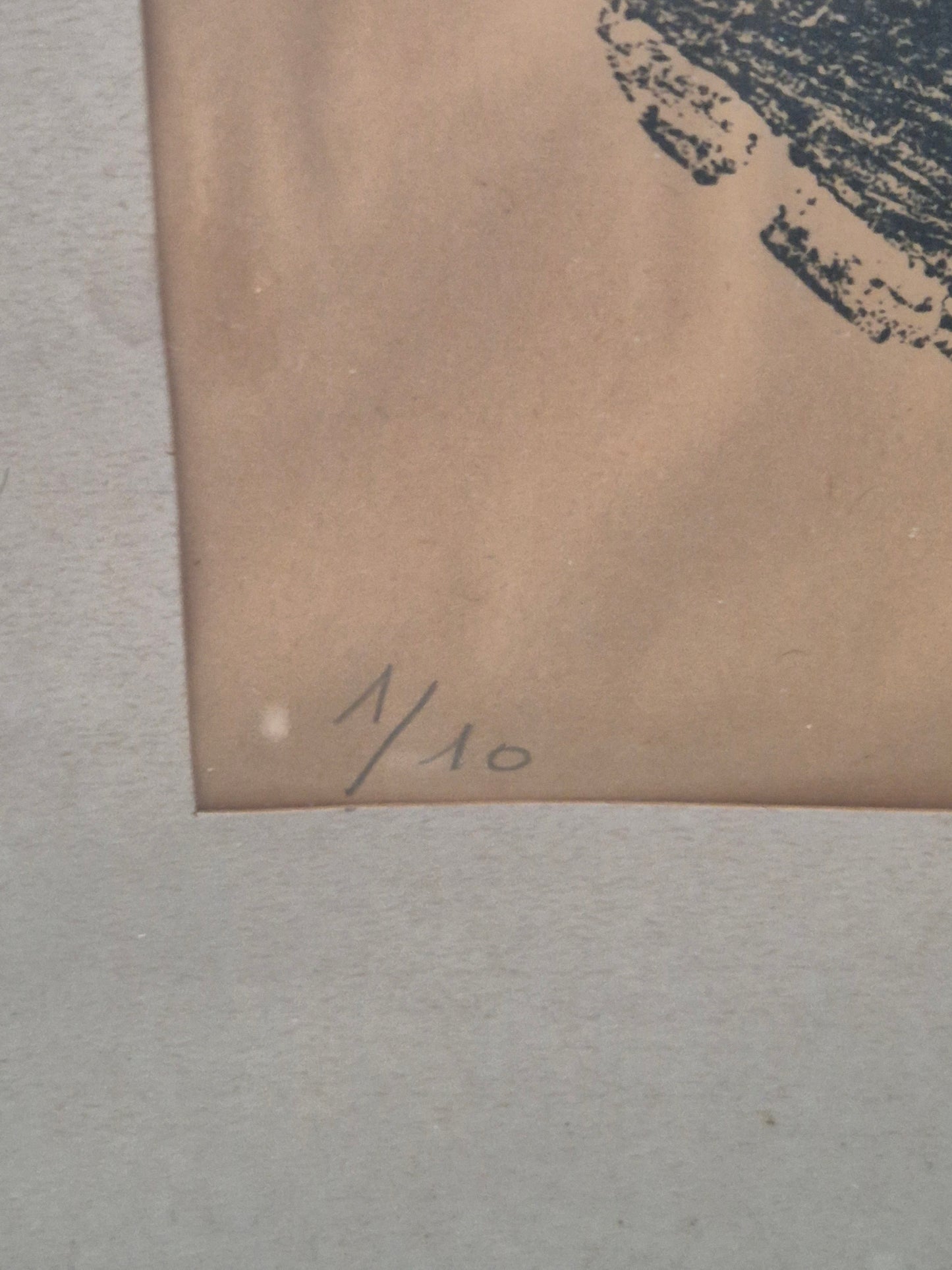 Lithographie Porträtstudie Mann Handsigniert und Nummeriert 1/10