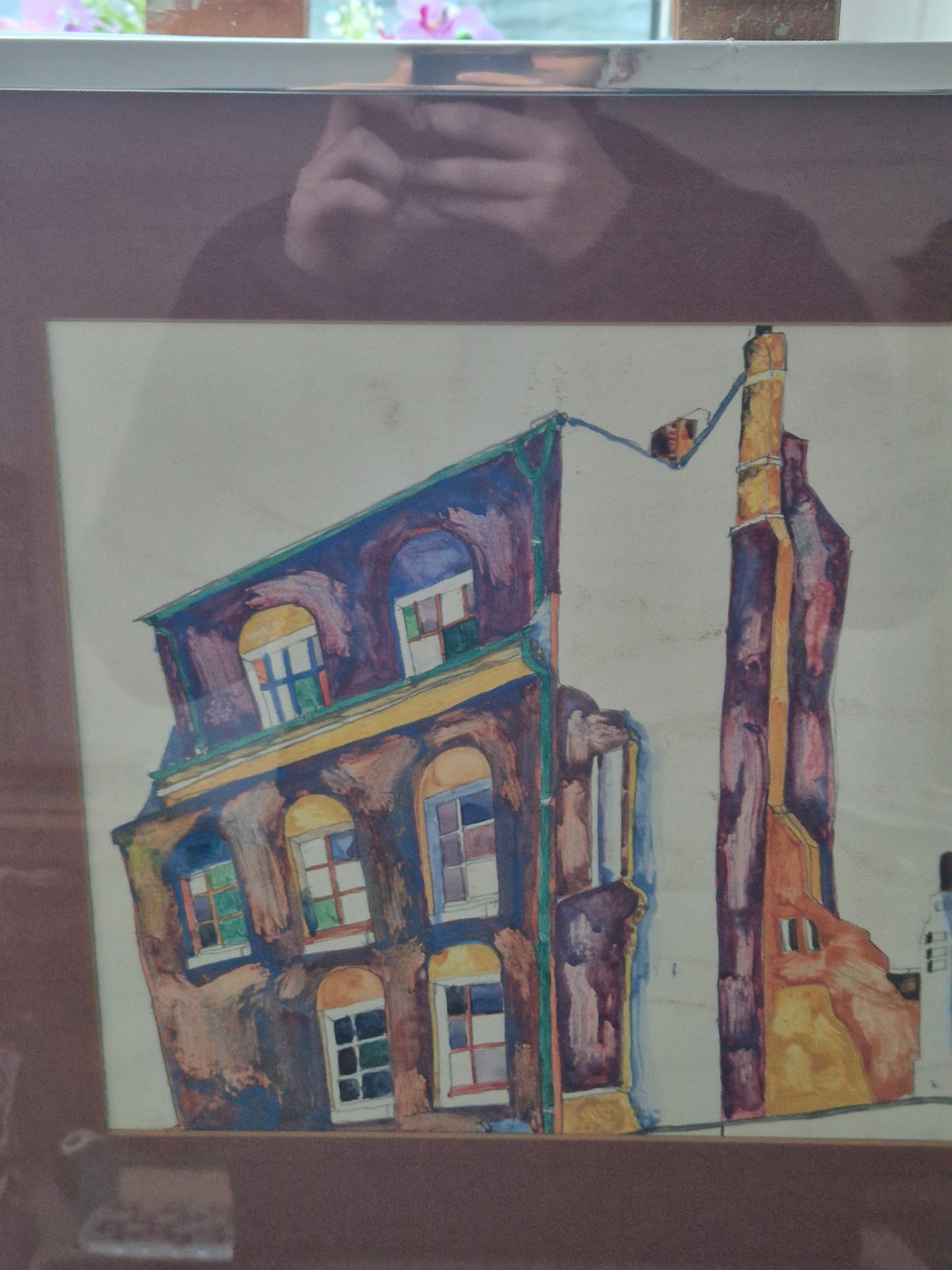 Aquarellmalerei (XX) Ausdrucksstarkes Stadtviertel 45x56cm