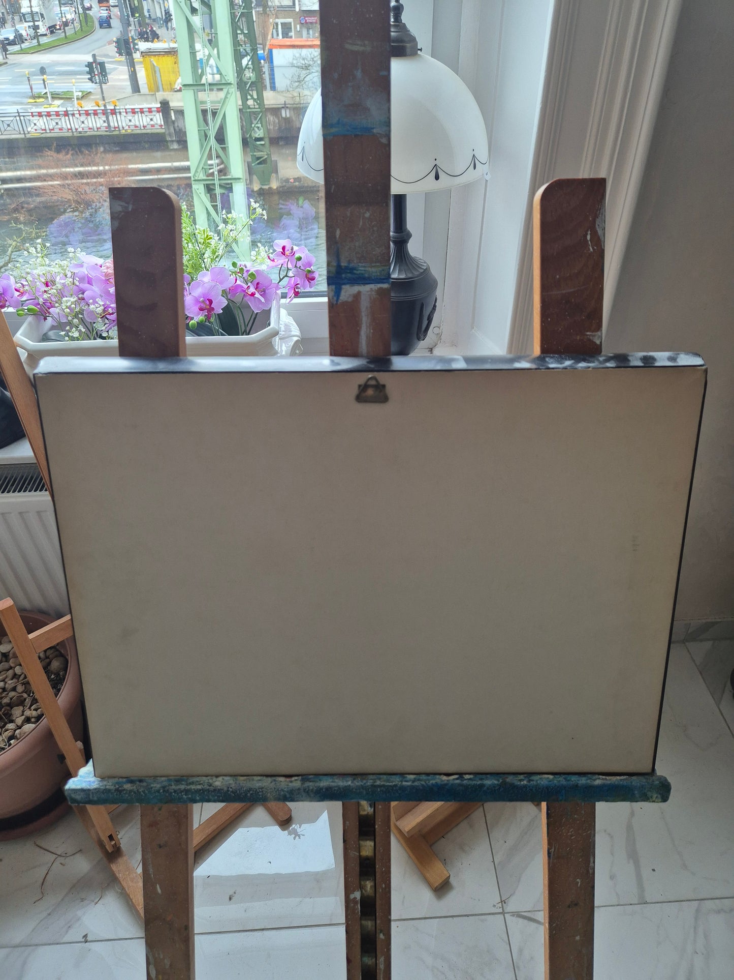 Mischtechnik Ausdrucksstarke Impression einer Landschaft Gerahmt