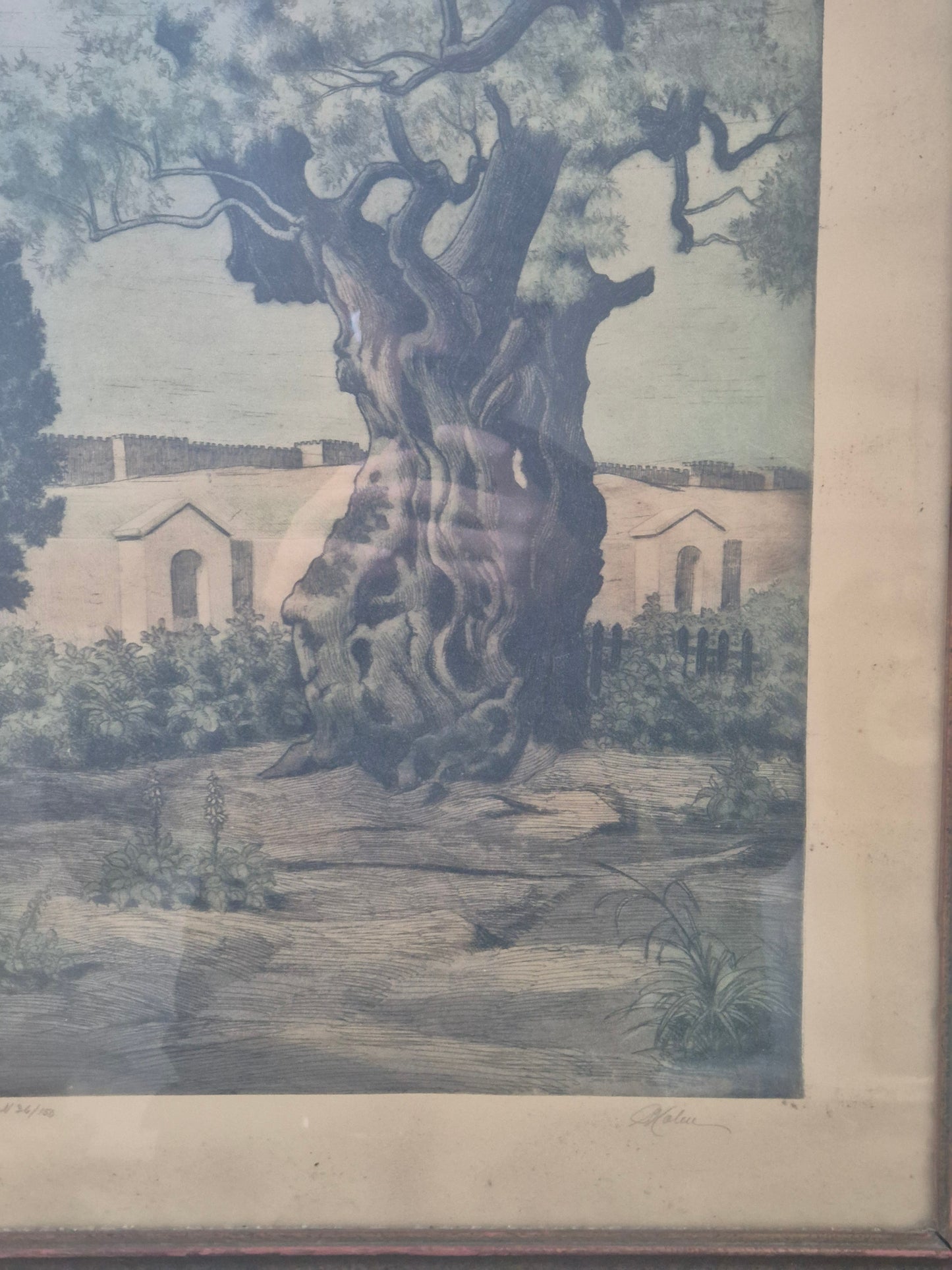 Original Radierung Antik Landschaft Handsigniert und Nummeriert 36/150