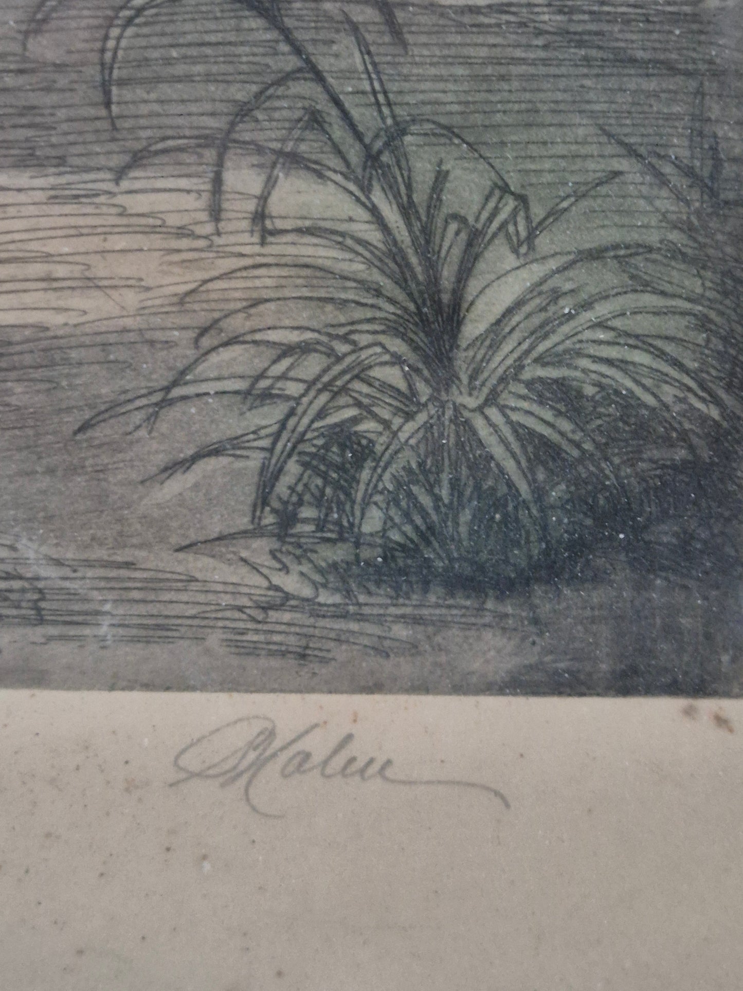 Original Radierung Antik Landschaft Handsigniert und Nummeriert 36/150