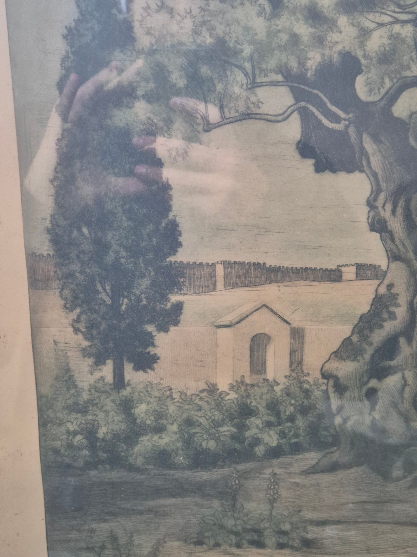 Original Radierung Antik Landschaft Handsigniert und Nummeriert 36/150