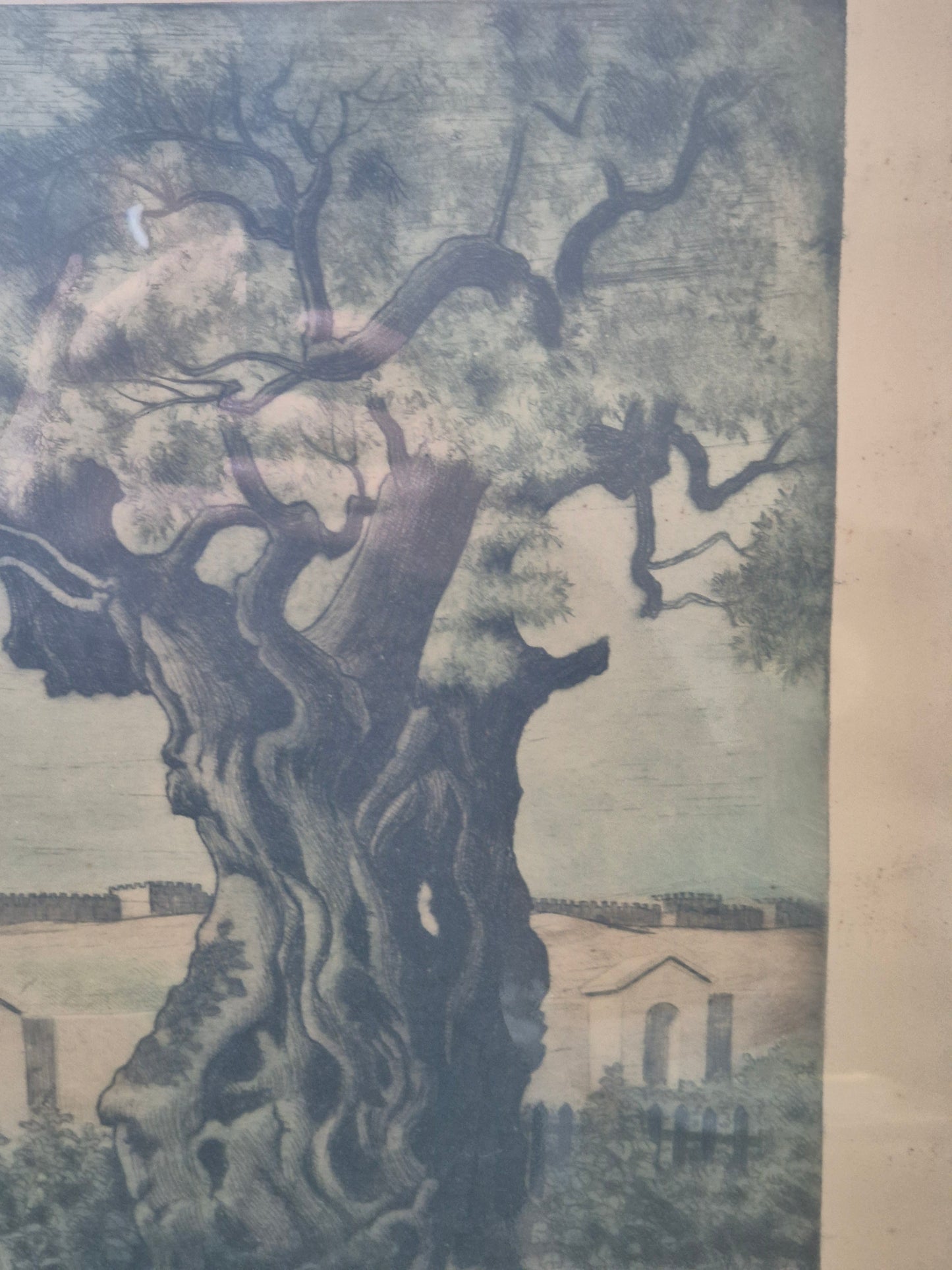 Original Radierung Antik Landschaft Handsigniert und Nummeriert 36/150