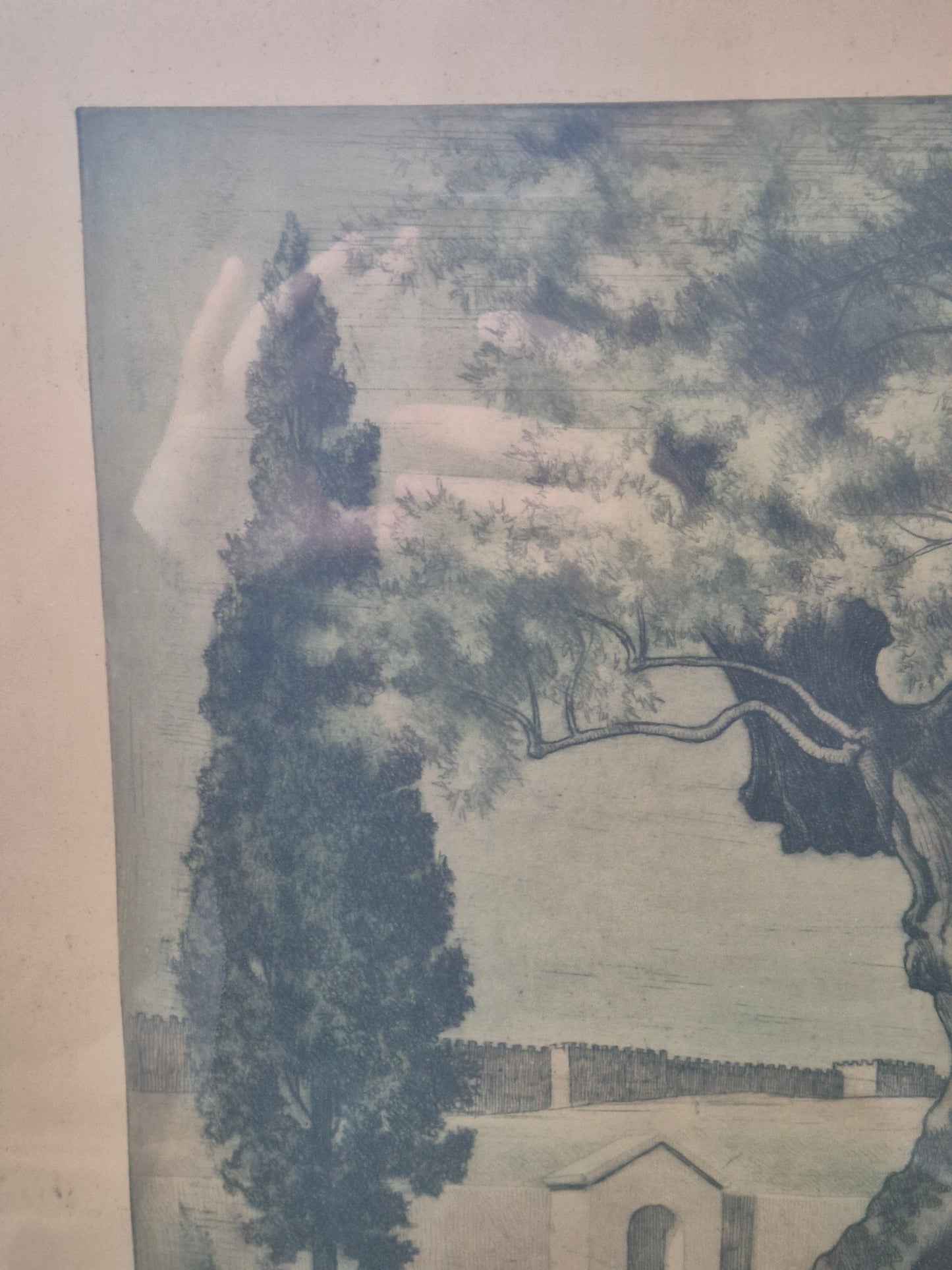 Original Radierung Antik Landschaft Handsigniert und Nummeriert 36/150