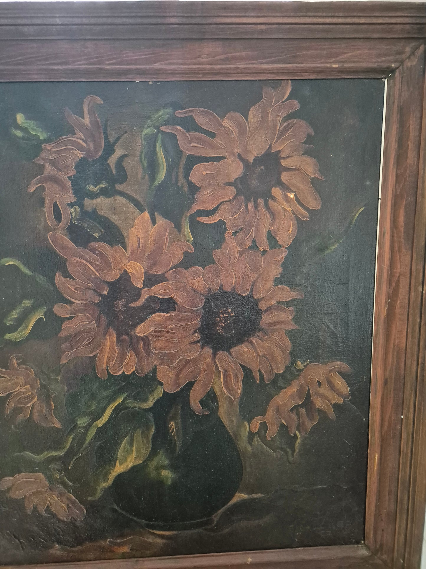 Europäische Malerschule (XIX-XX) Ölgemälde Stillleben Sonnenblumen