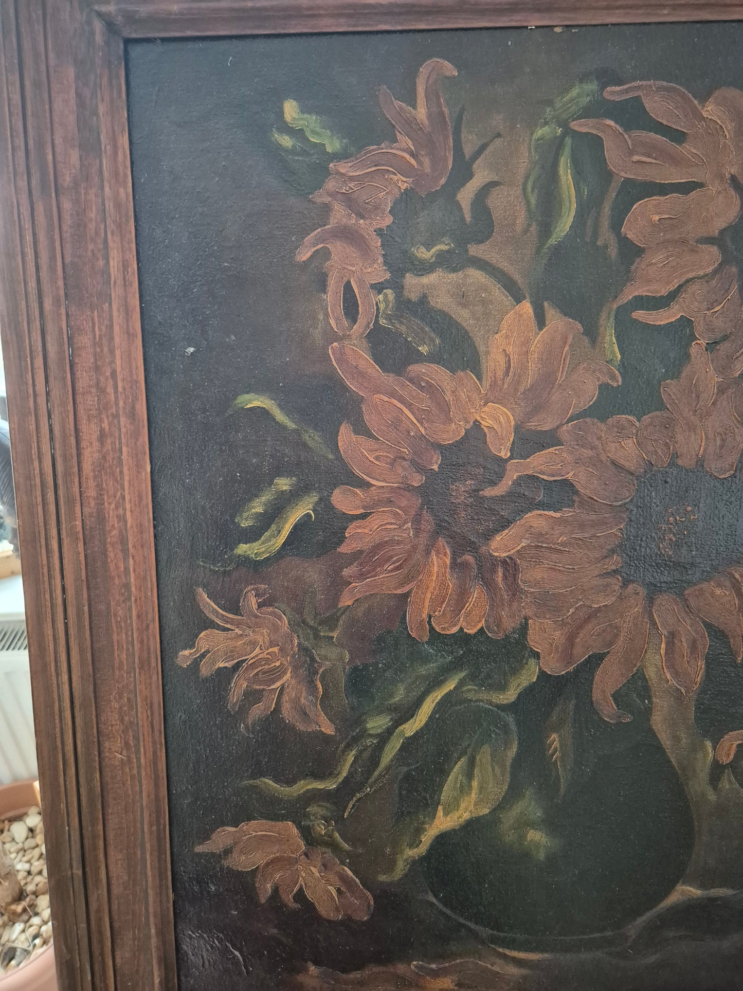 Europäische Malerschule (XIX-XX) Ölgemälde Stillleben Sonnenblumen