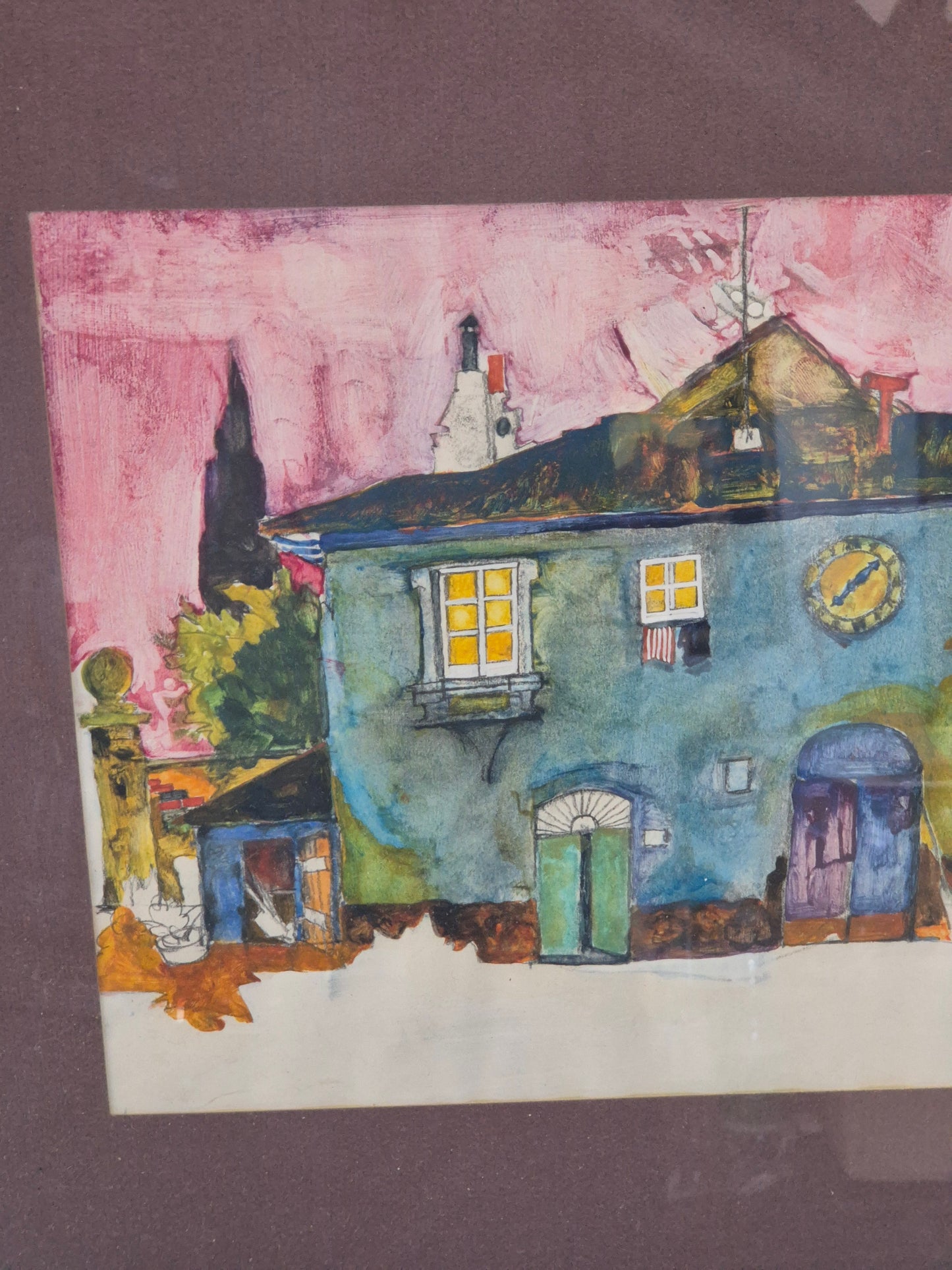 Aquarell Gemälde Modern Naive Malerei Handsigniert P. Mauhaus 1976