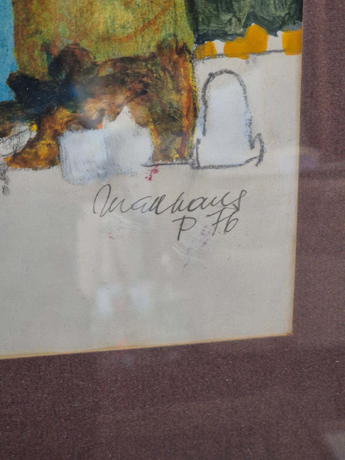 Aquarell Gemälde Modern Naive Malerei Handsigniert P. Mauhaus 1976