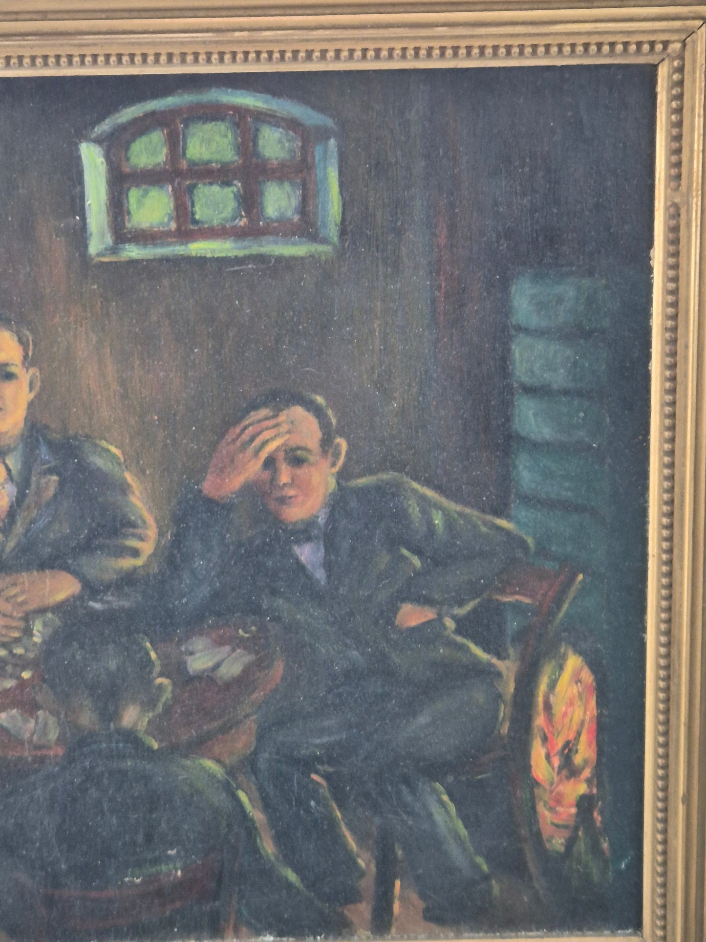 Deutsche Schule (XX) Ölgemälde Männerspielrunde Szene am Spieltisch