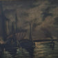 E. Viand (XIX-XX) Ölgemälde Segelboote im Mondschein 38 × 40 cm