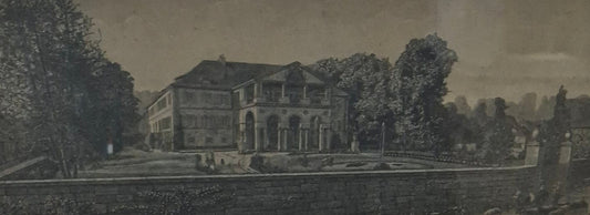 Schloss Dätzingen Druckgrafik Lithographie Landschaftsidylle Gerahmt