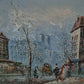 Ölgemälde Post Impressionismus Handsigniert Pariser Straßenszene 53x63cm