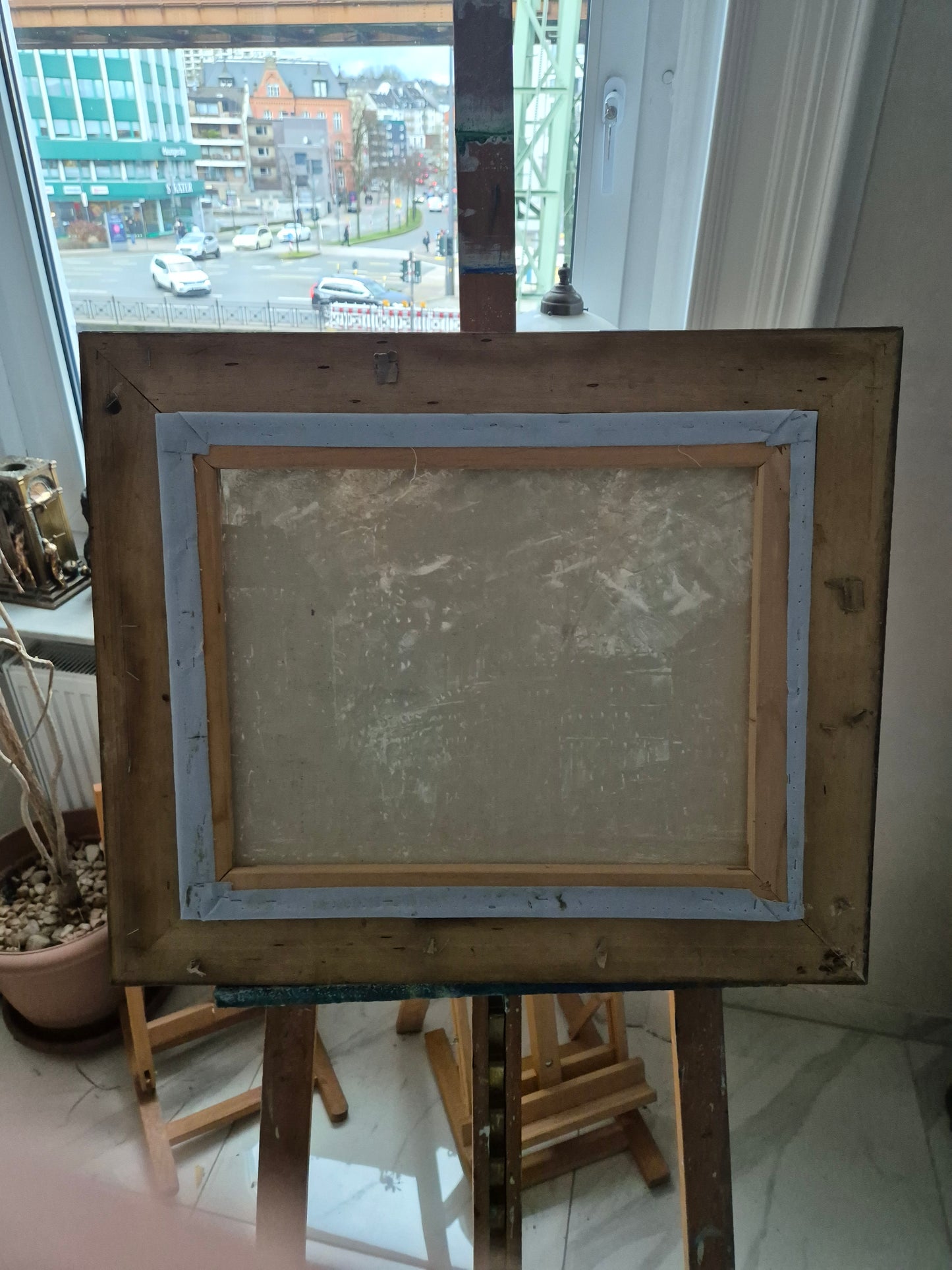 Ölgemälde Post Impressionismus Handsigniert Pariser Straßenszene 53x63cm