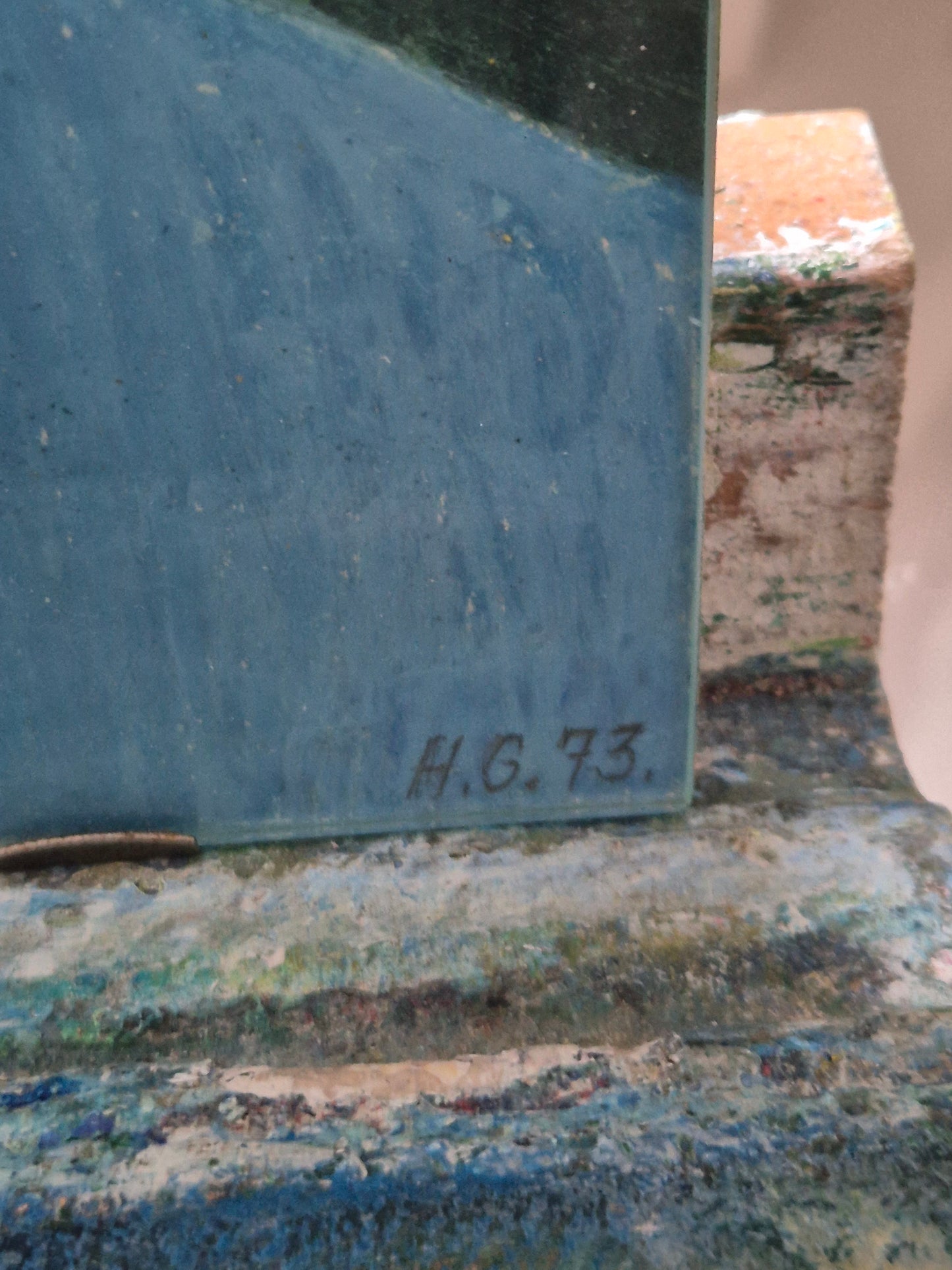 Ölgemälde Stillleben Sonnenblumen Monogrammiert und Datiert  H.G 1973