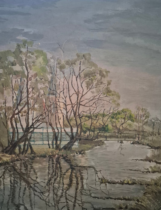 Aquarellmalerei (XX) Landschaft Stadtpark Moorlandschaft Fluss