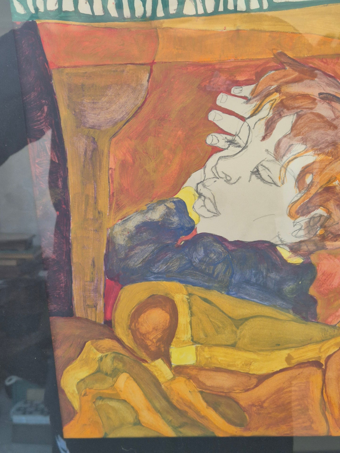 Malerei Aquarell Bleistift Cartoon 20 Century Schlafender Junge