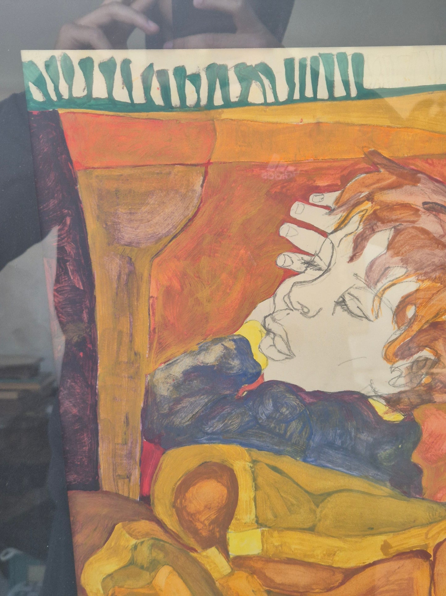 Malerei Aquarell Bleistift Cartoon 20 Century Schlafender Junge