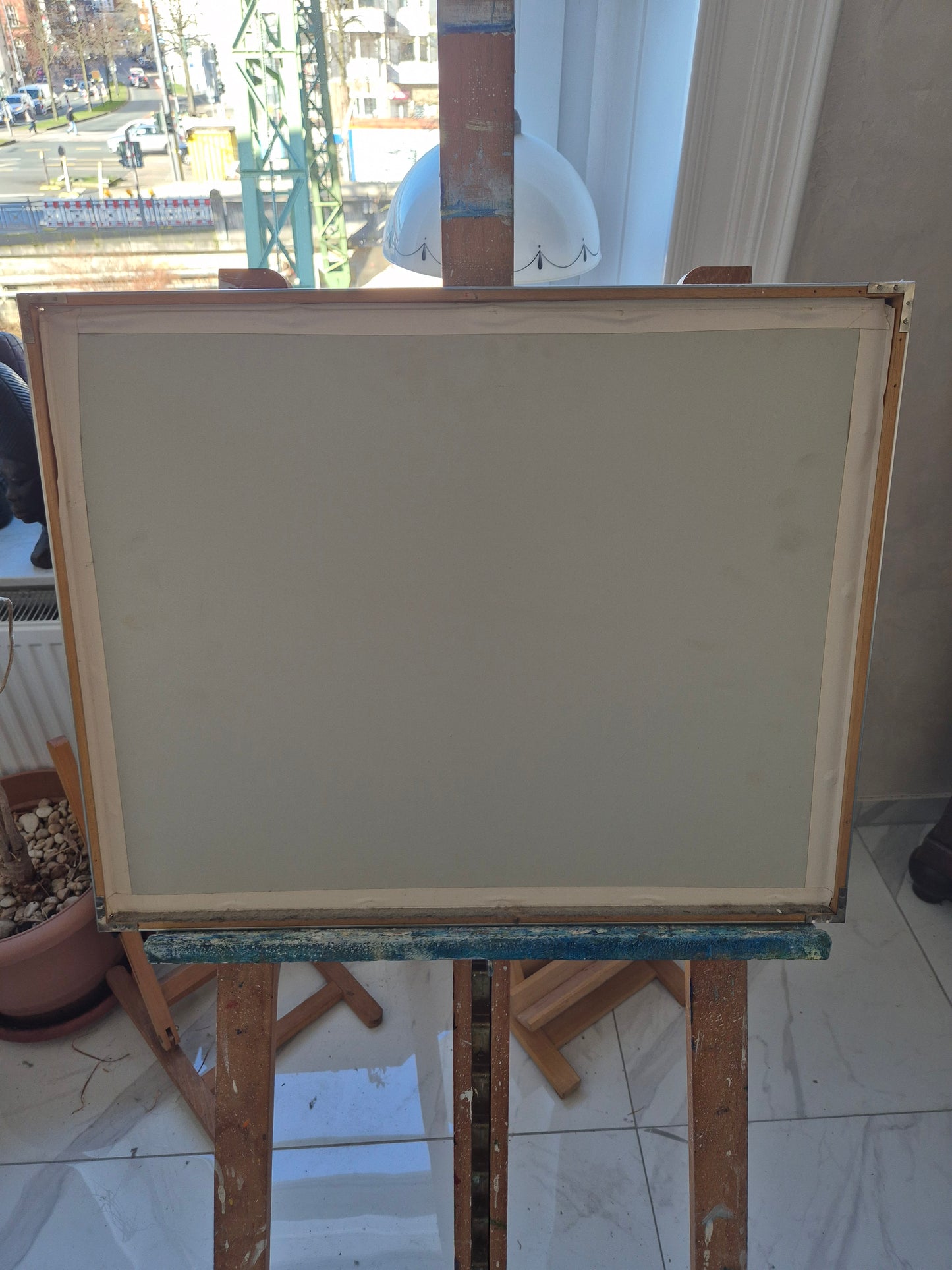 Cartoon Naive Malerei Mischtechnik Stadtbilder Gerahmt hinter Glas