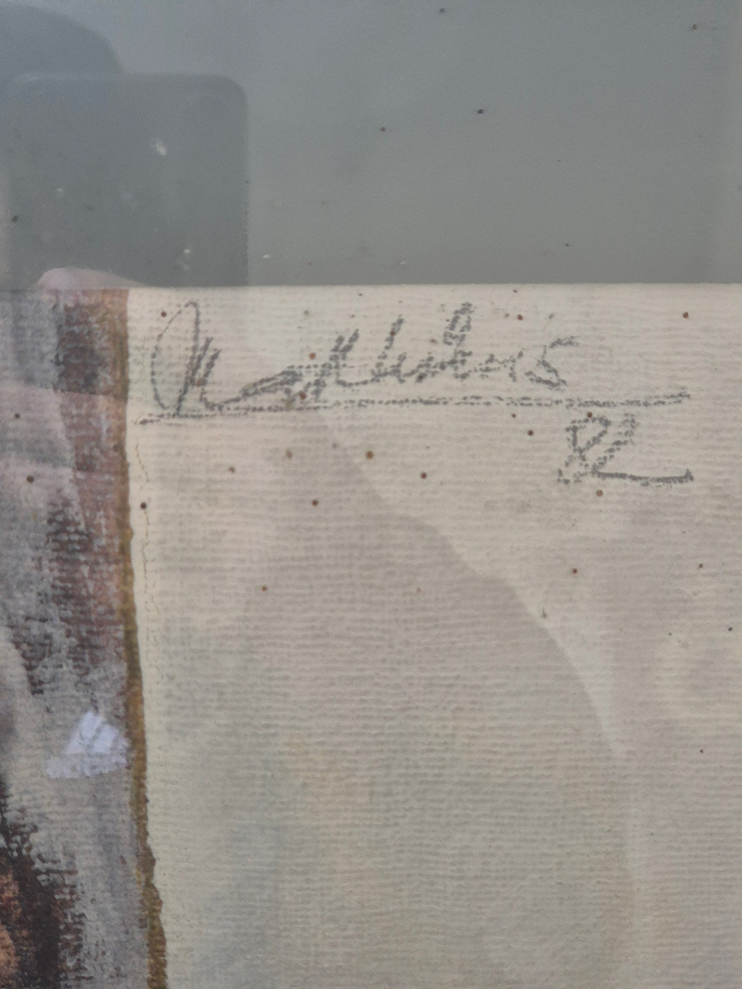 Handsigniertes Aquarell Mischtechnik Erschöpfung Mann 49x59cm