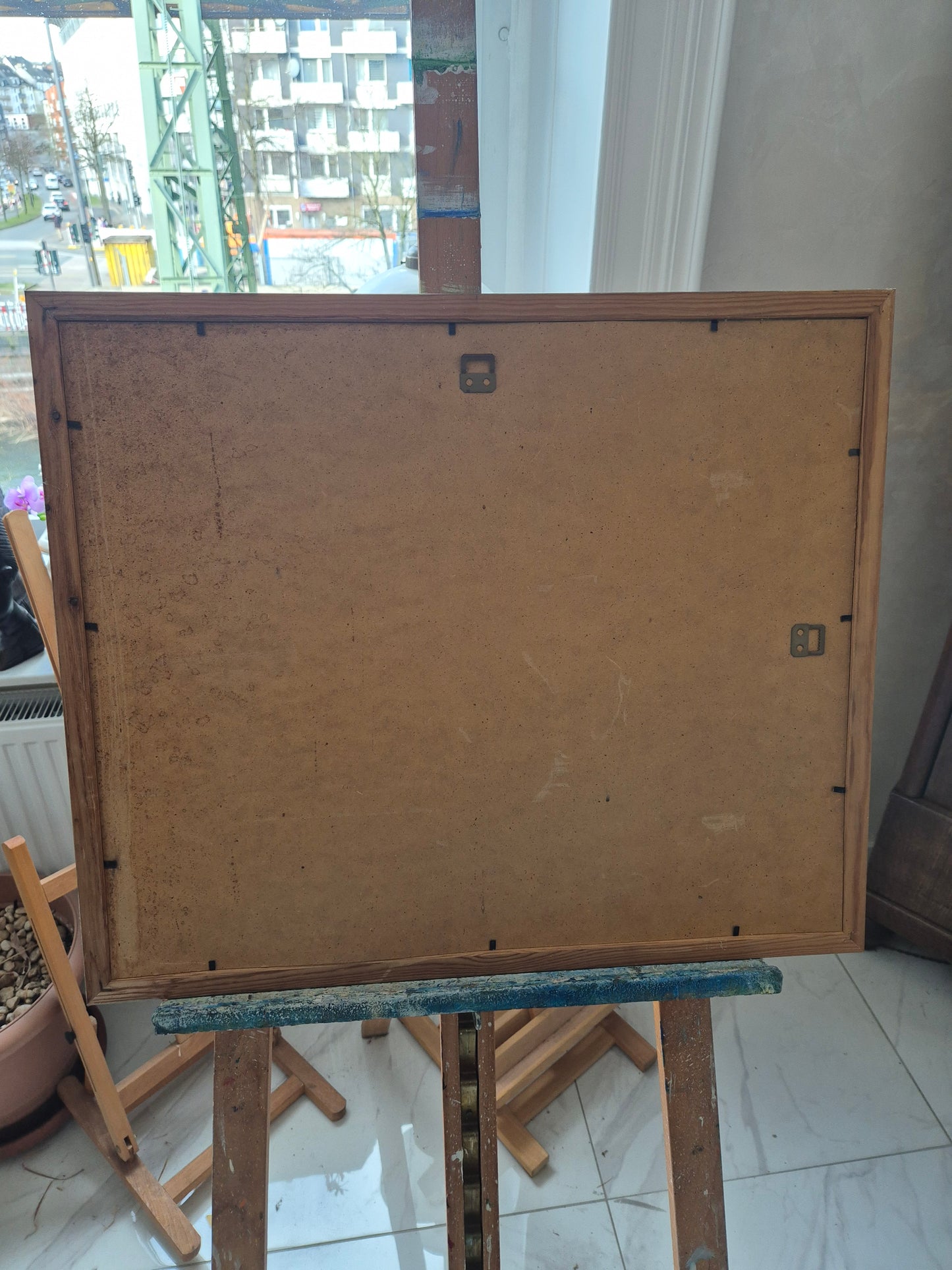 Handsigniertes Aquarell Mischtechnik Erschöpfung Mann 49x59cm