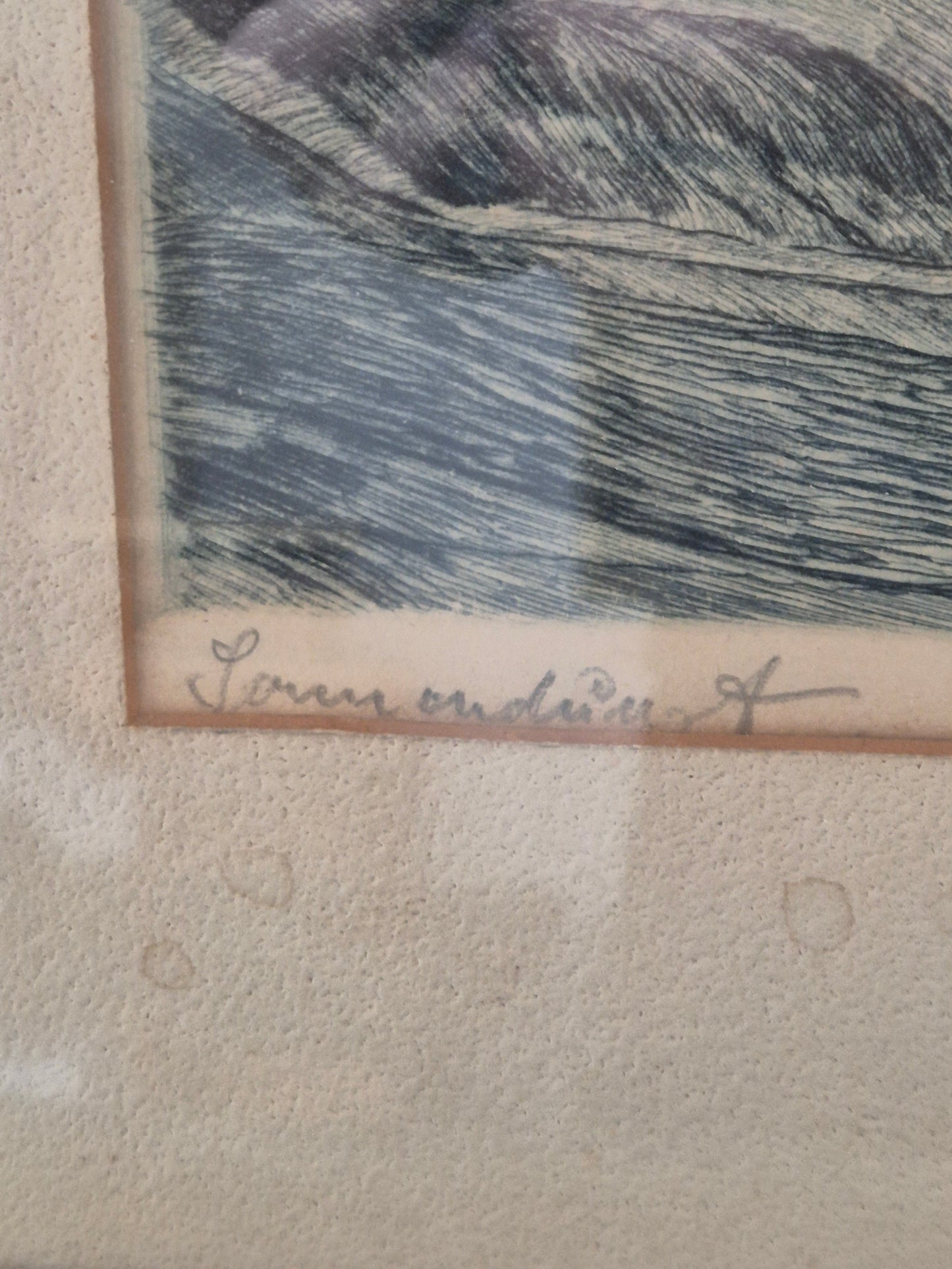 Handsignierte Lithographie Grafik Schwarzwald Landschaft 42x52cm