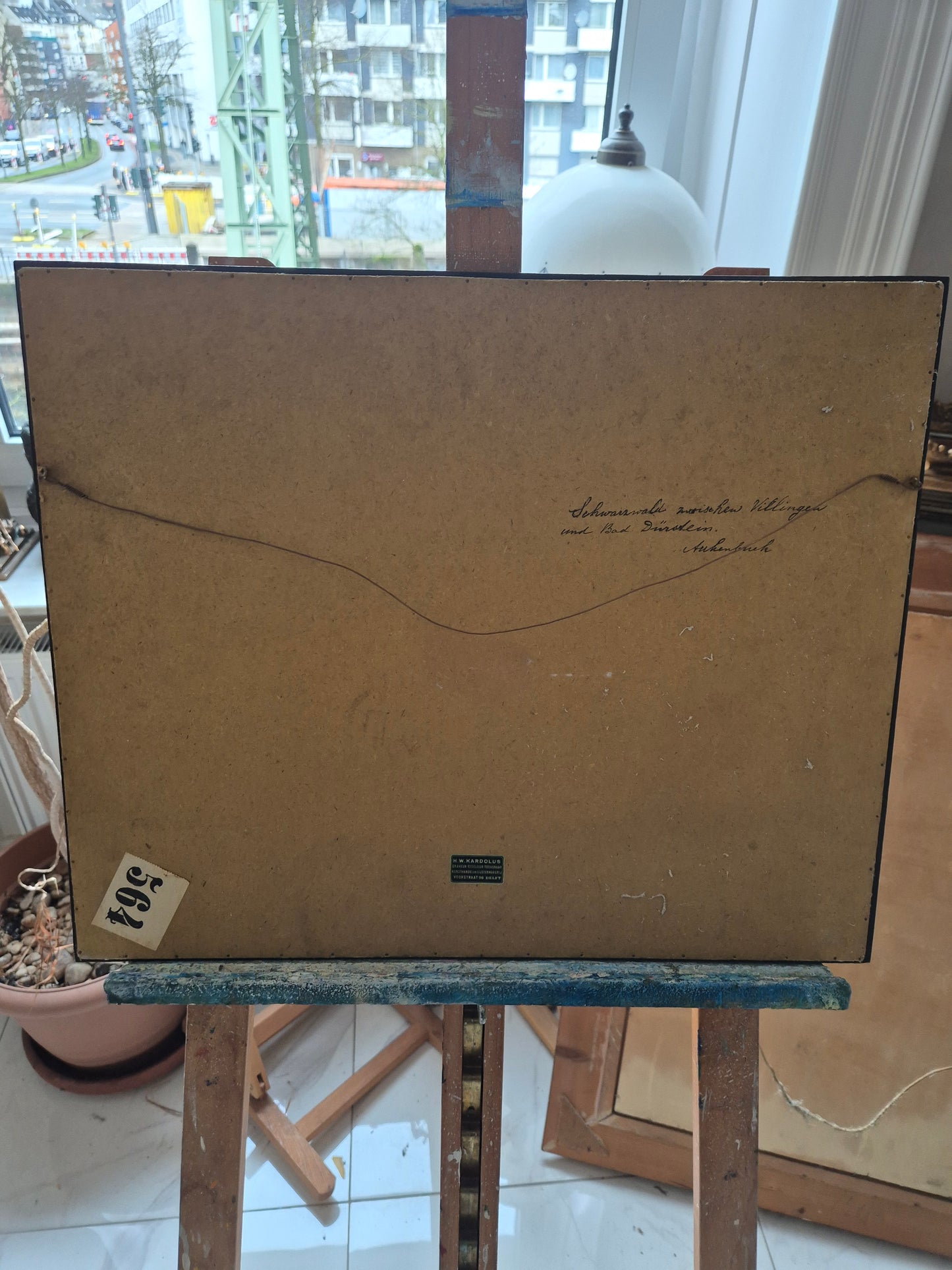 Handsignierte Lithographie Grafik Schwarzwald Landschaft 42x52cm