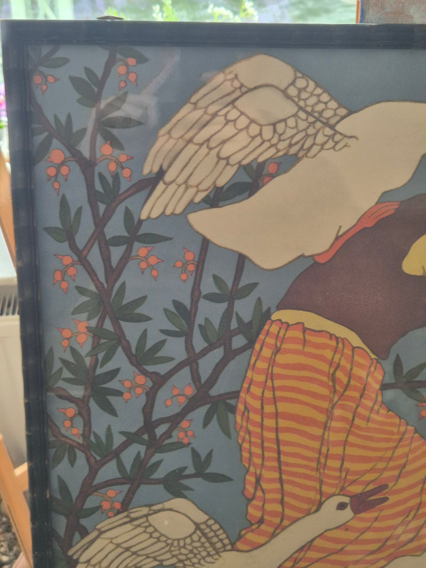 Ilse Breit (1908-1992) Farblithographie Goose Girl Gerahmt hinter Glas