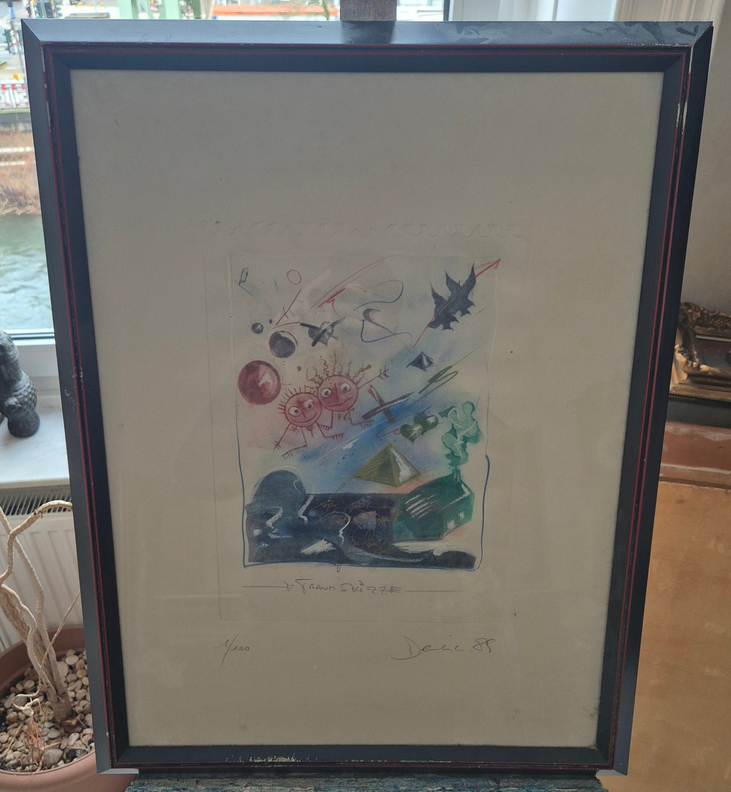 Edmond Dembinski (1951-2002) Farblithographie Traumskizze Nummeriert 1/100