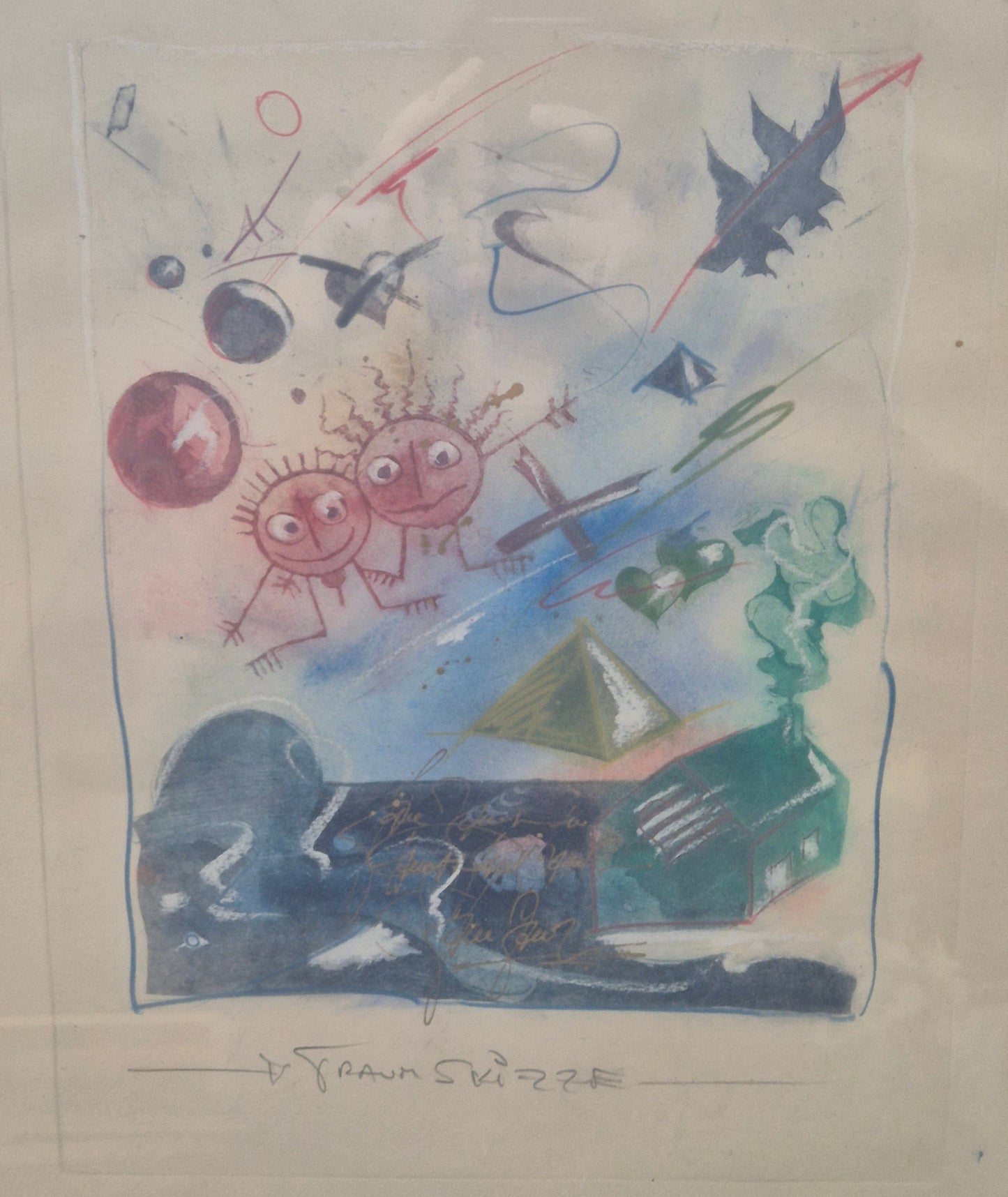 Edmond Dembinski (1951-2002) Farblithographie Traumskizze Nummeriert 1/100