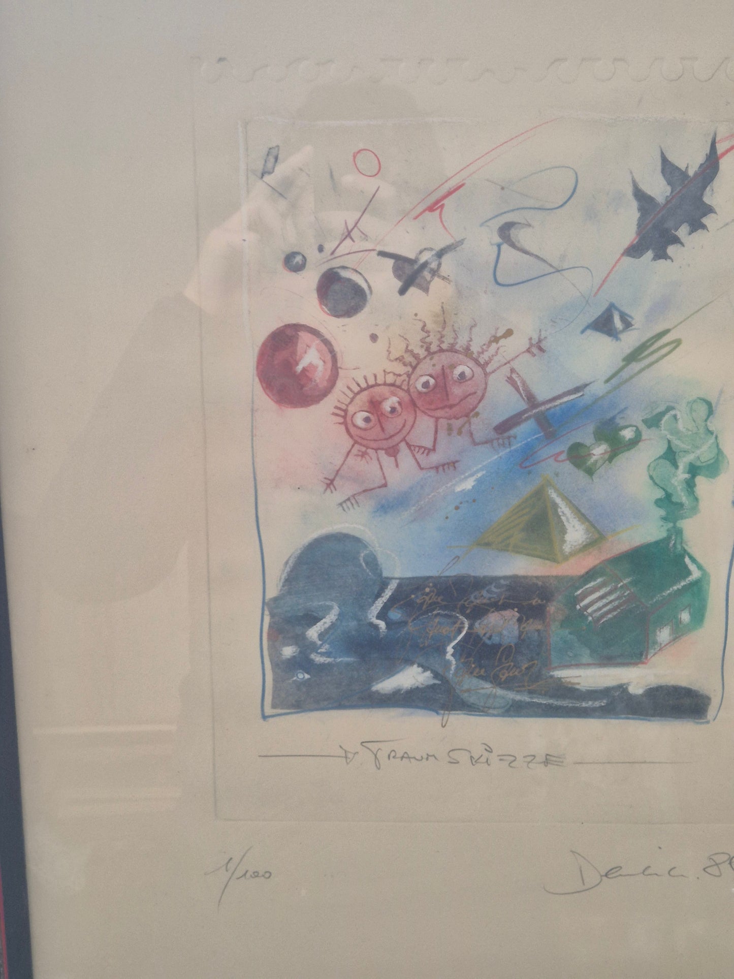 Edmond Dembinski (1951-2002) Farblithographie Traumskizze Nummeriert 1/100