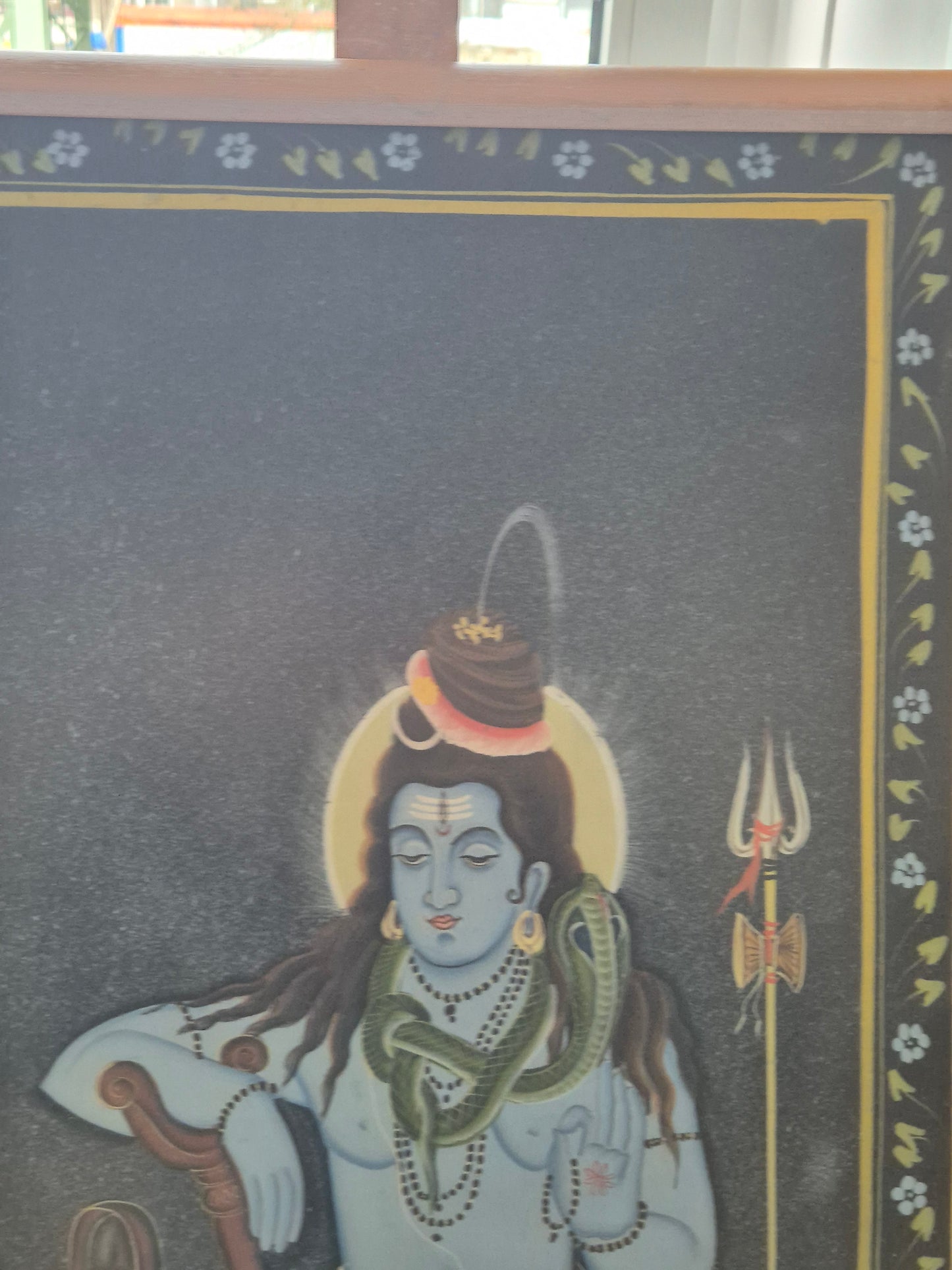 Buddhistische Indische Malerei Darstellung des Hindu Gottes 69x49cm