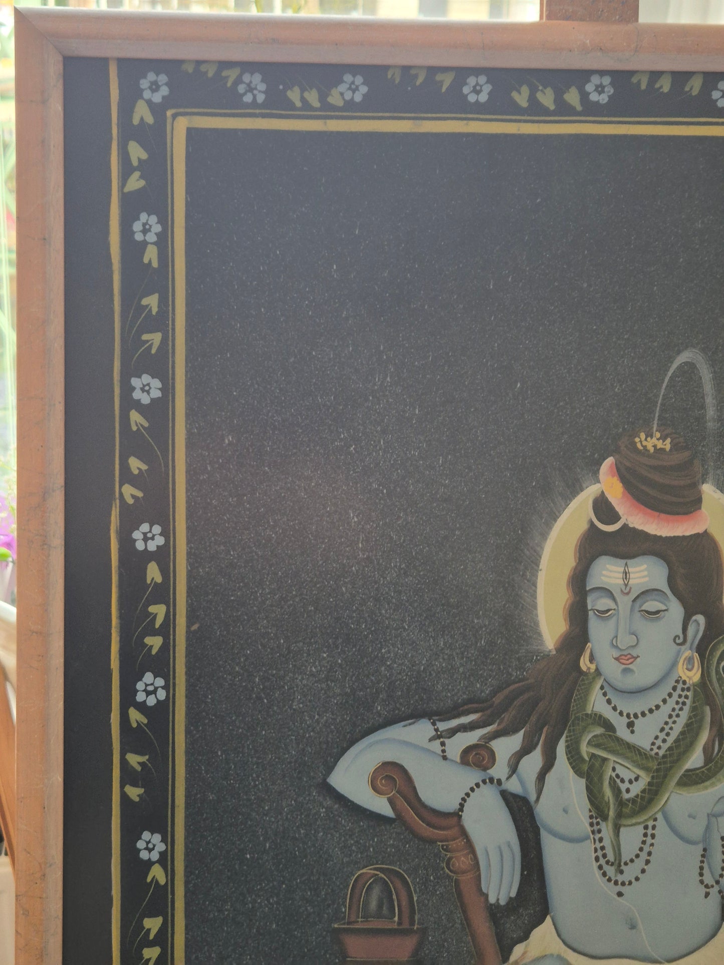 Buddhistische Indische Malerei Darstellung des Hindu Gottes 69x49cm