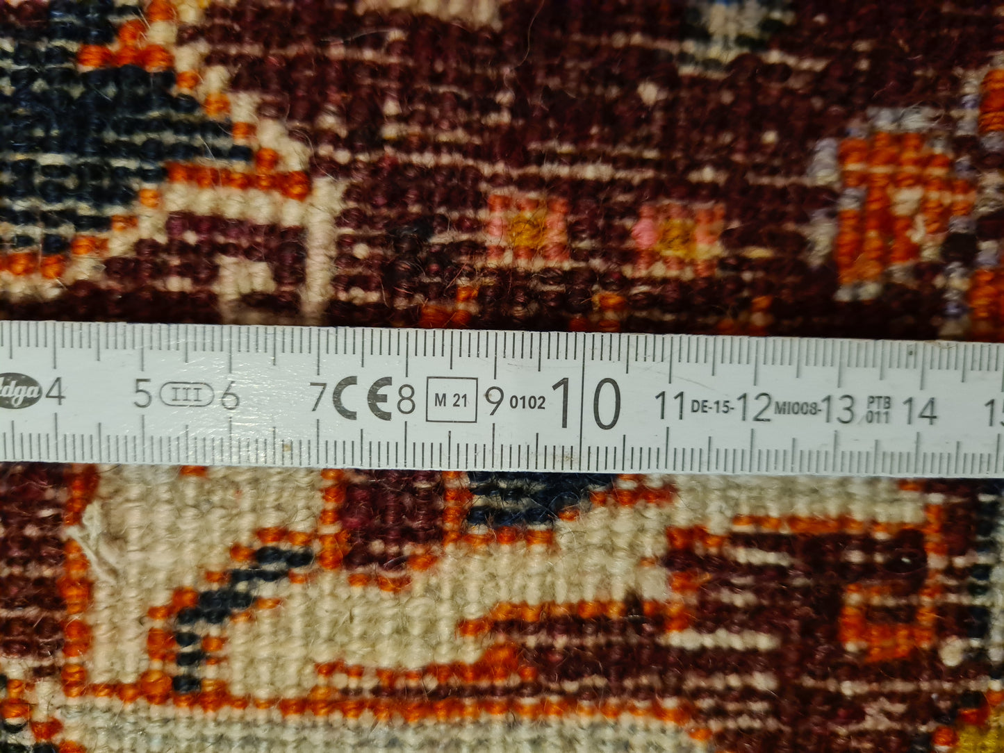 Perserteppich Orientteppich Handgeknüpfter Teppich Heris antik 210x116cm