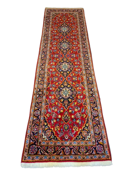 Perserteppich Orientteppich Handgeknüpfer Teppich Keshan Läufer 320x92cm