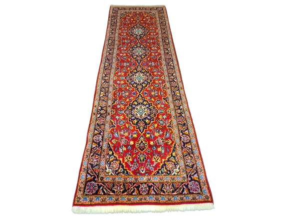 Perserteppich Orientteppich Handgeknüpfer Teppich Keshan Läufer 320x92cm