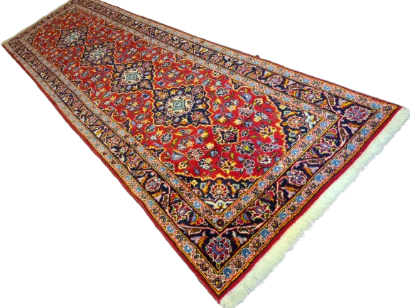Perserteppich Orientteppich Handgeknüpfer Teppich Keshan Läufer 320x92cm