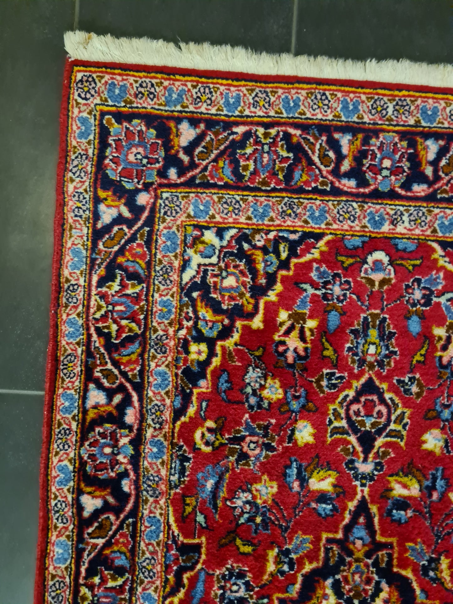 Perserteppich Orientteppich Handgeknüpfer Teppich Keshan Läufer 320x92cm