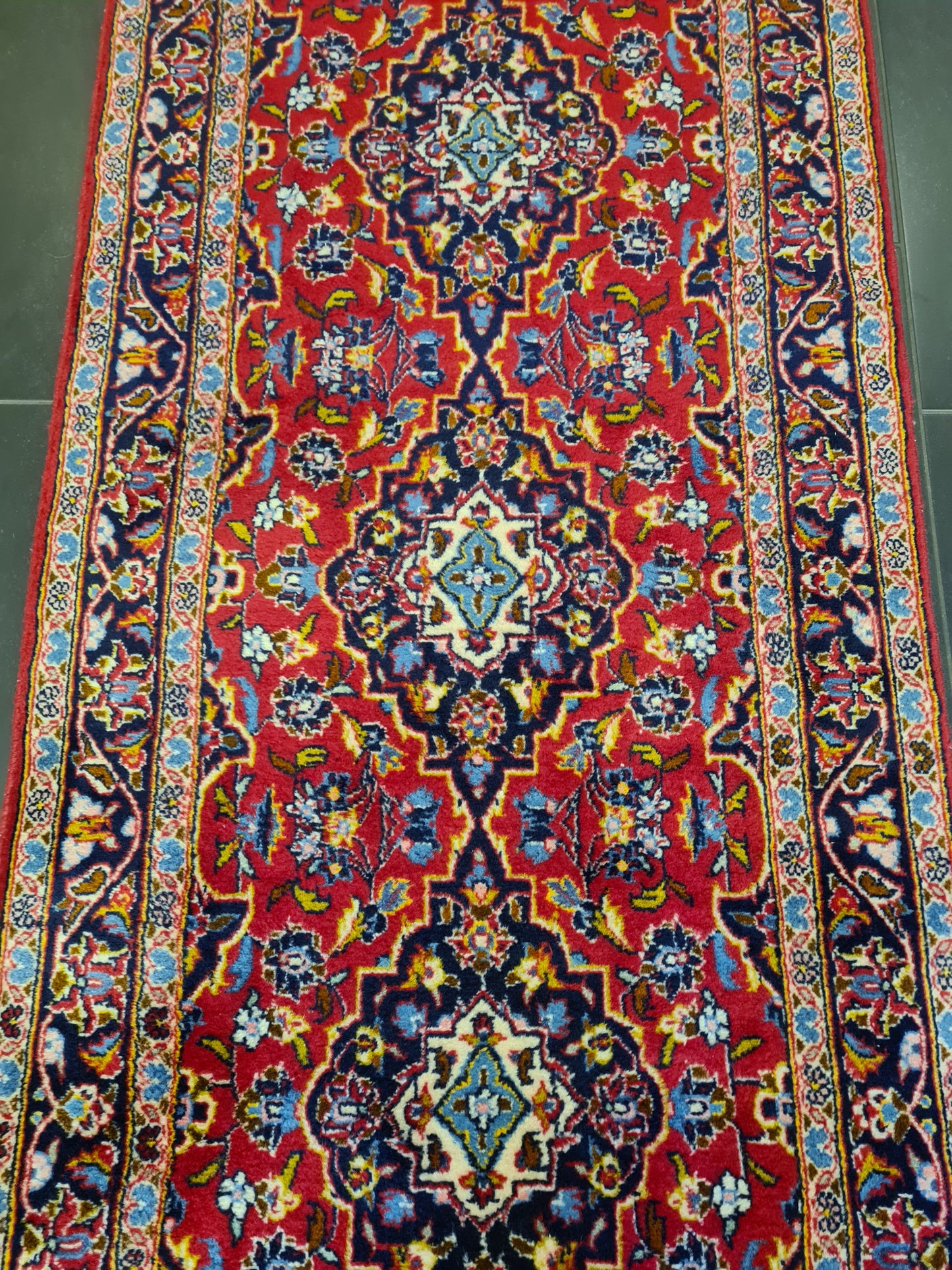 Perserteppich Orientteppich Handgeknüpfer Teppich Keshan Läufer 320x92cm