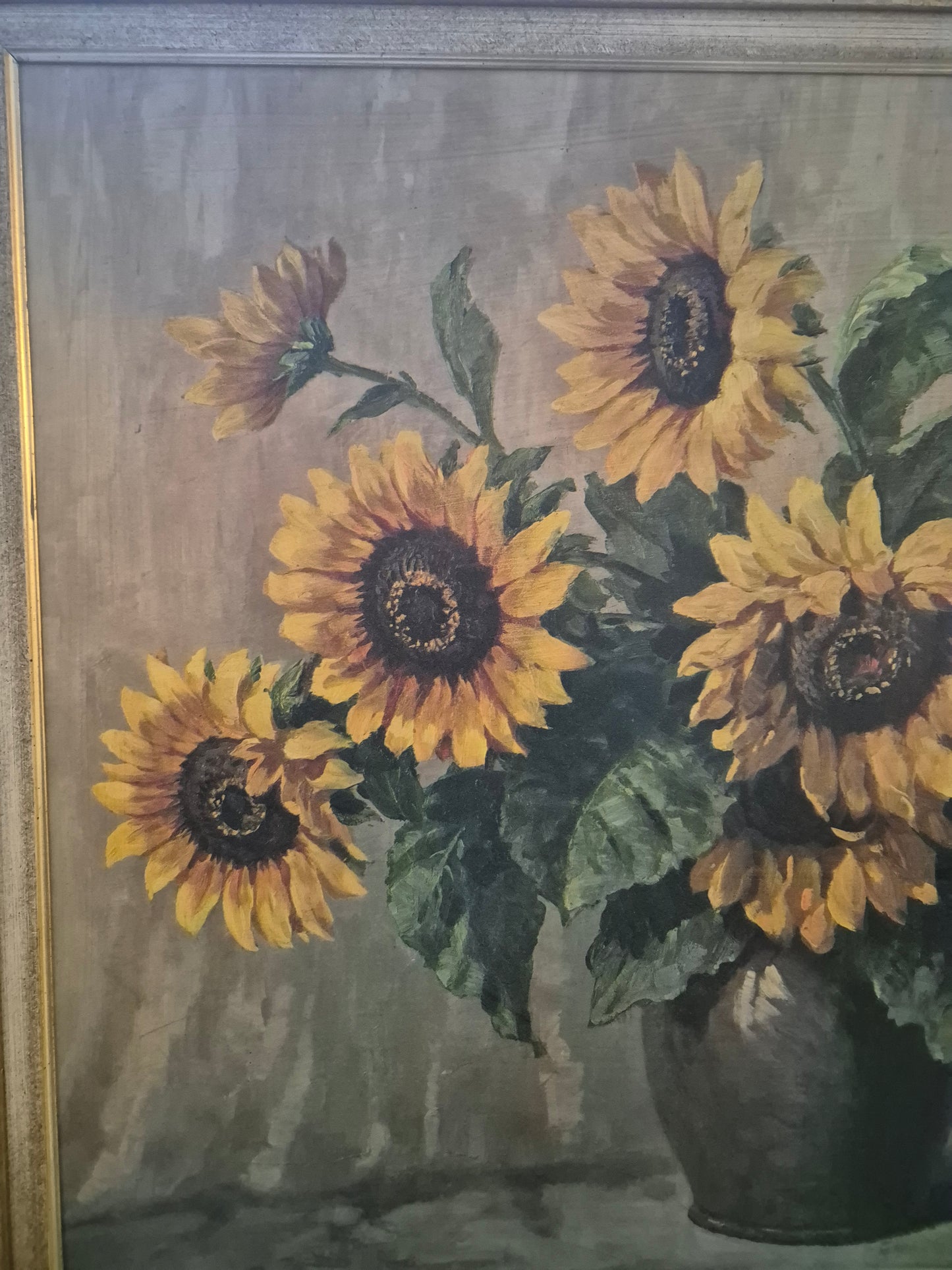 Ölgemälde Handsigniert Blumenstillleben Sonnenblumen 70x90cm