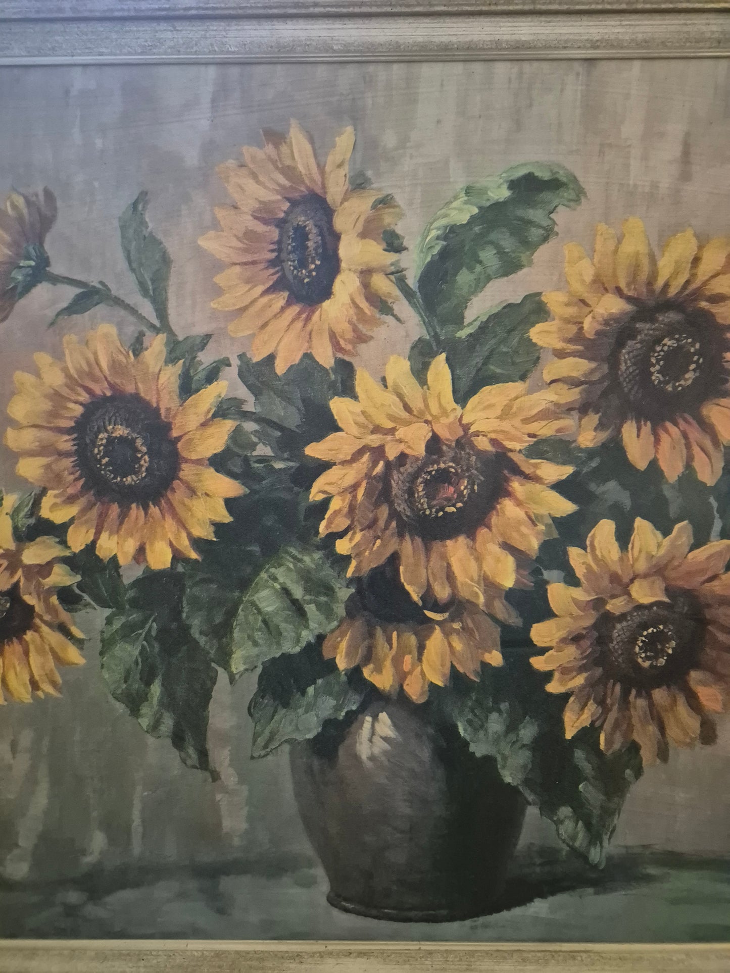 Ölgemälde Handsigniert Blumenstillleben Sonnenblumen 70x90cm