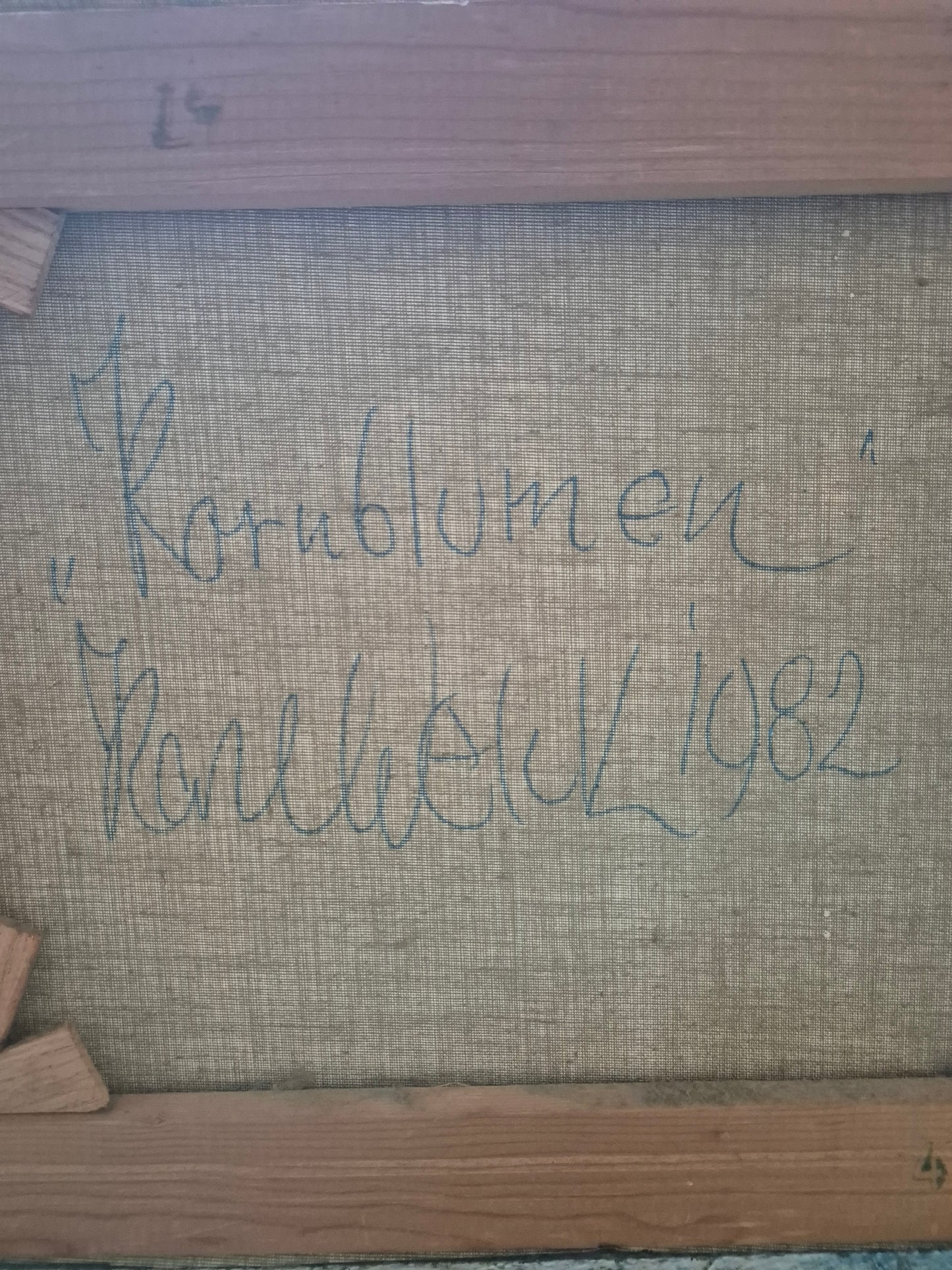 Ölgemälde Handsigniert Blumenstillleben Kornblumen von Welck (1982)